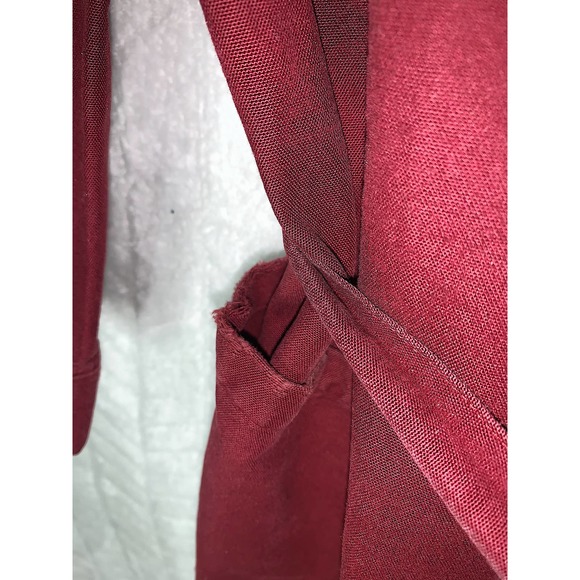 L.L. Bean Open Front Belted Trench Coat Burgundy - Picture 5 of 7